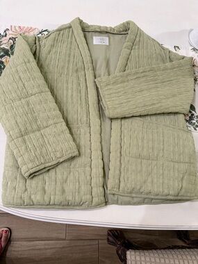 Zara Quilted Light Sage Green Jacket